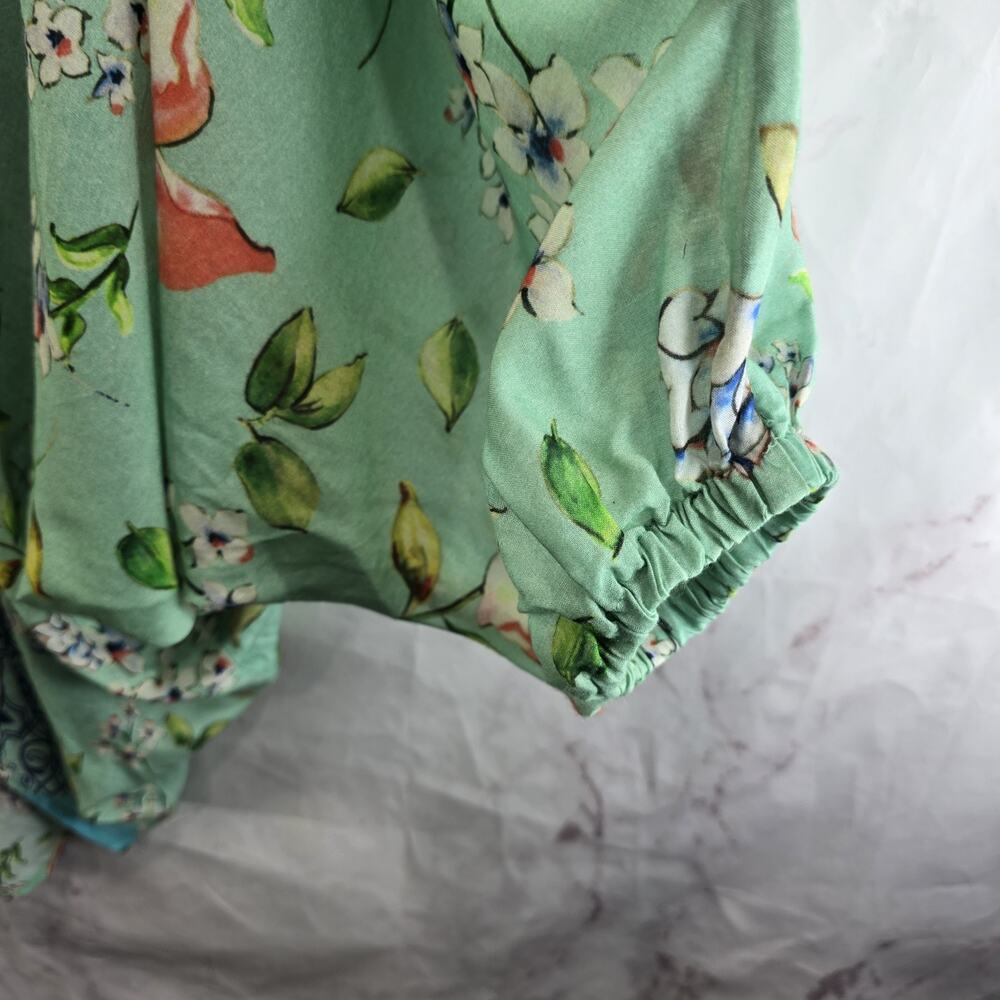 Anthropologie Kimono Womens Green Orange Topper Wrap Cardigan Rayon One Size - Picture 5 of 14